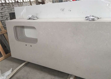 China Gray Cloudy Prefabricated Quartz Countertops , Steady Quartz Kitchen Countertops supplier