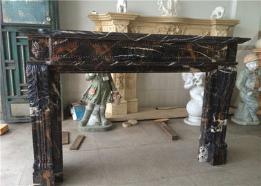 China 54&quot; 60&quot; Black Portoro Marble Fireplace Surround With Classic Appearance supplier