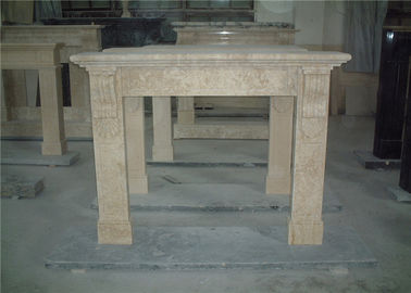 China Simple Design Beige Marble Fireplace Surround For House Fireplace Mantel supplier