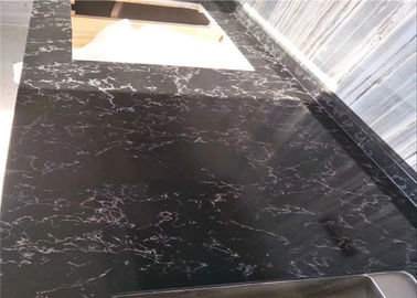 China Black Bloom Artificial Quartz Prefab Stone Countertops Unique Style supplier