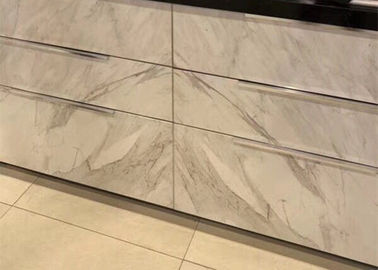 China 4mm Thickness Thin Marble Tile , Real Thin Stone Veneer For Drawer Decoration supplier