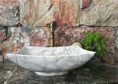 China Polygonal Marble Bathroom Sink , Natural Stone Vessel Sinks For Bathroom supplier