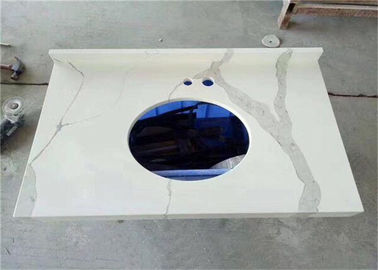 China Calacatta Quartz Stone Prefab Bathroom Vanity Tops For Home Building supplier