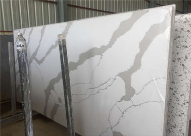 China Engineered Artificial Stone Calacatta White Quartz Stone Large Slab supplier