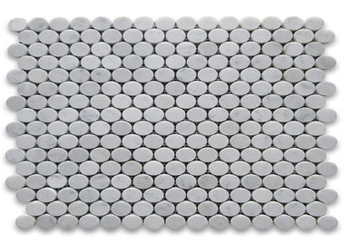 China 30x30cm Marble Mosaic Floor Tile , Round Mosaic Tiles Easy Installation supplier
