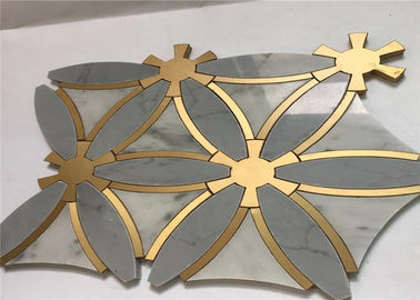 China Special Design Marble Stone Metal Mosaic Tile Regular Interior Wall Tile supplier