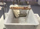 Customized Natural Stone Tub , White Marble Bath With Grey Veins supplier