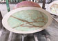 Oval Shaped Stone Table Tops , Light Green Onyx Table Top For Coffee Tea Table supplier