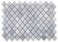 Rhomboid Shape White Marble Stone Mosaic Tile Diamond Polished Surface supplier