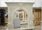 Customized Size Marble Fireplace Surround With Carved Flower Design supplier