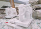 White Jade Marble Lion Sculpture , Stone Animal Sculptures Customized Color supplier