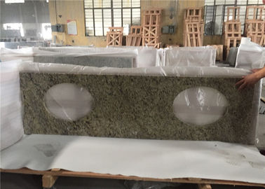 China Superior Double Sink Prefab Bathroom Vanity Tops Venetian Gold Granite Stone supplier