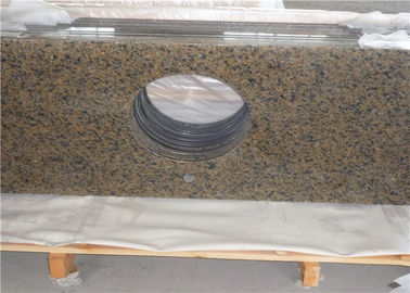 China Sink Hole Cutout Prefab Bathroom Vanity Tops Tropical Brown Granite supplier