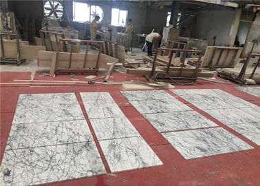 China Bespoke 60x60cm Size Natural Stone White Marble Floor Bevel Tiles  supplier