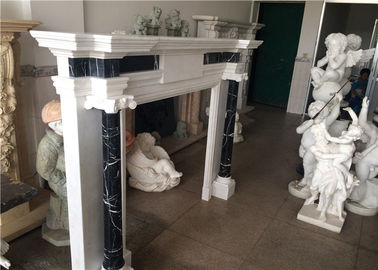 China Simple Column Marble Fireplace Surround Natural White Color Elegant Appearance supplier