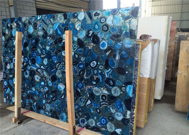 China 2cm Thickness Natural Blue Agate Slab For Mall Decoration CE Certificated supplier
