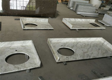 China Apartment Andromeda White Granite Prefab Bathroom Vanity Tops With Flat Edge supplier