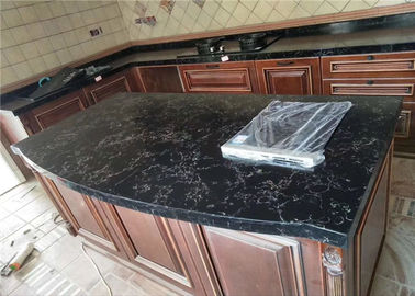 China Veins Luxury Quartz Prefab Stone Countertops For Kitchen Dinning Table supplier