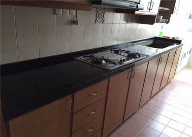 China High Hardness Preformed Kitchen Countertops Black Galaxy Quartz Stone supplier