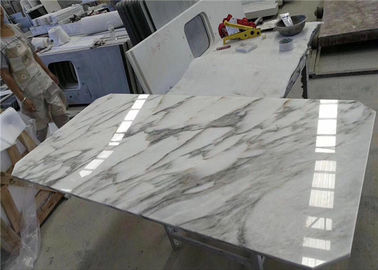 China Arabescato Marble Table Tops Bevel Angle Rectangle Shape Customized Size supplier