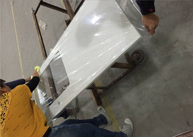 China Artificial White Grain Quartz Prefab Bathroom Vanity Tops Environmental Material supplier