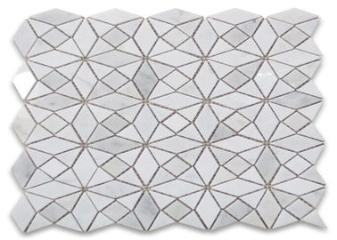 China Kaleidoscope Mosaic Bathroom Tiles , Honed Stone Mosaic Floor Tile supplier