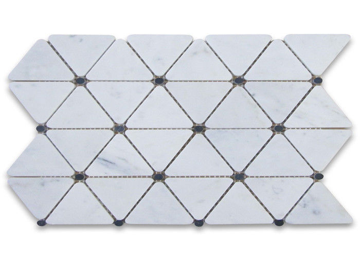 Triangle Dots Carrara Marble Mosaic, Decorative Mosaic Tile