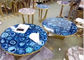 Luxury Marble Table Tops Blue Agate Stone Top Polished Finish Round Shape supplier